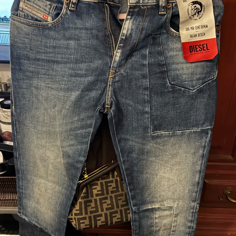 Diesel Men's Straight Blue Jeans